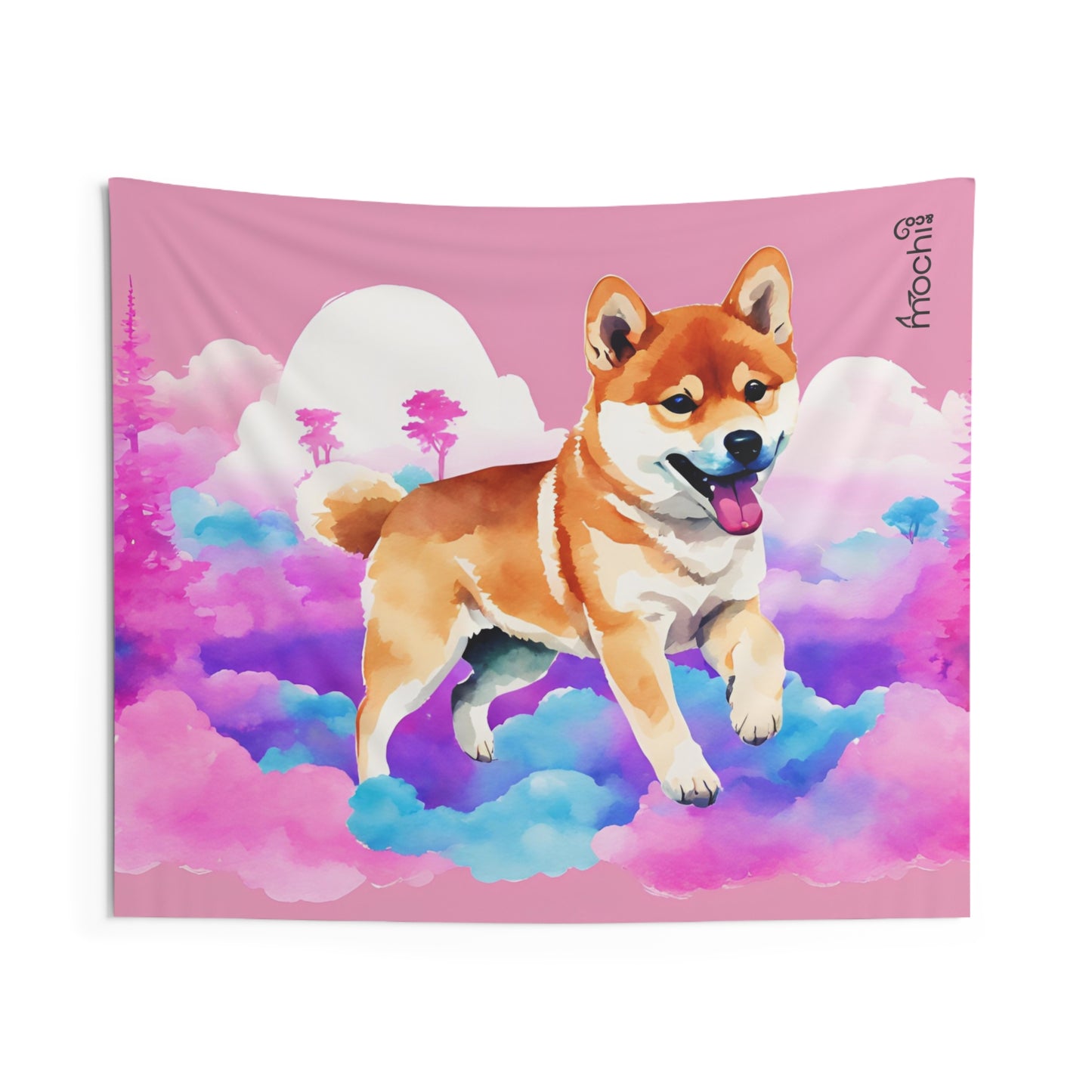 Shiba Vaporwave 3 Indoor Wall Tapestry