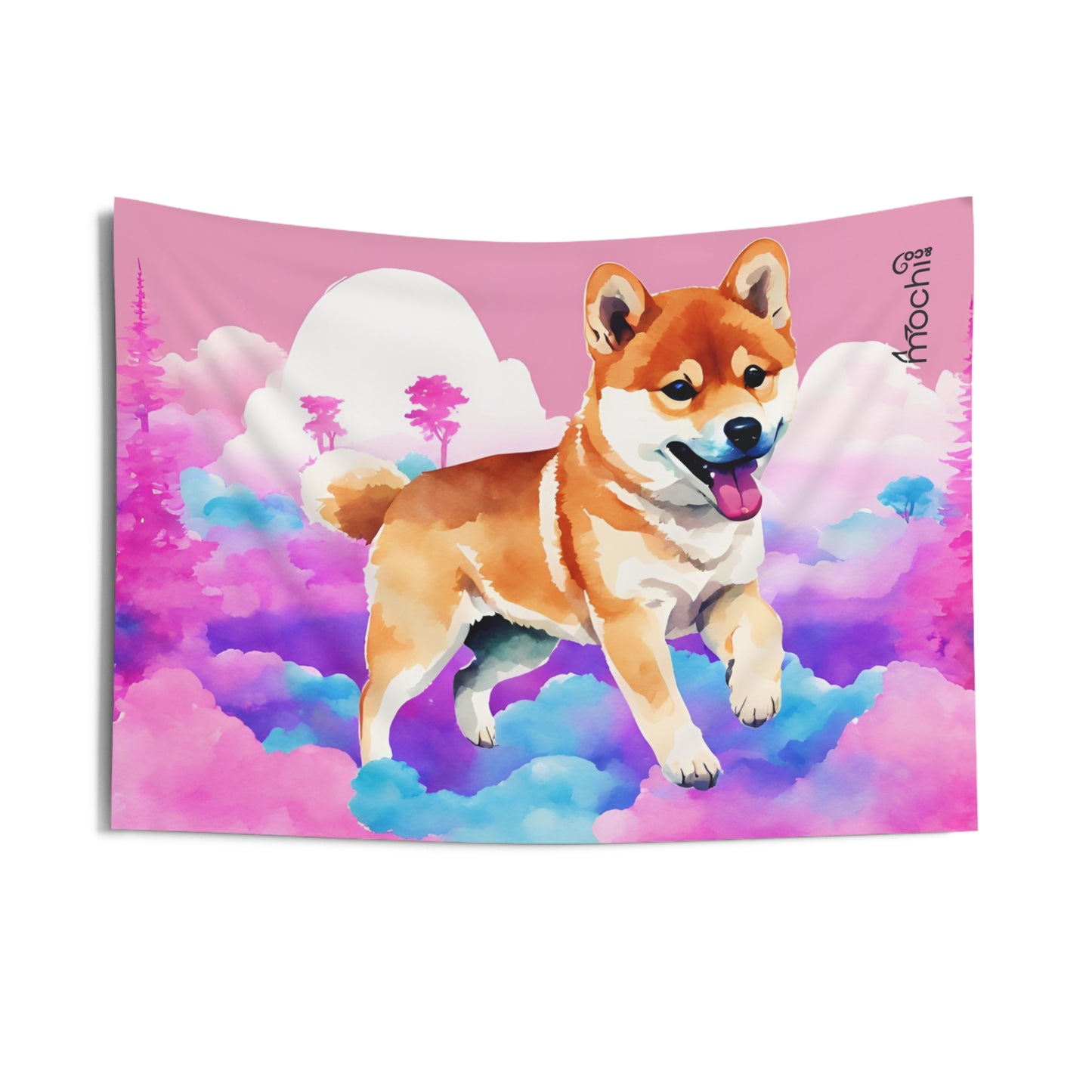 Shiba Vaporwave 3 Indoor Wall Tapestry