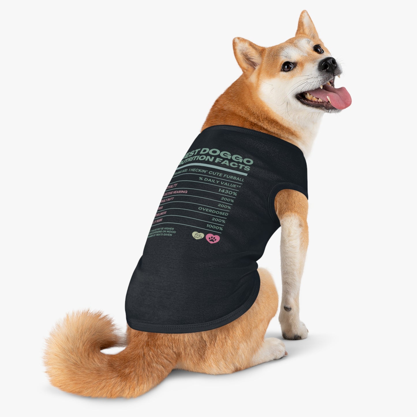 Best Doggo Nutrition Facts Pet Tank Top - White and Pink