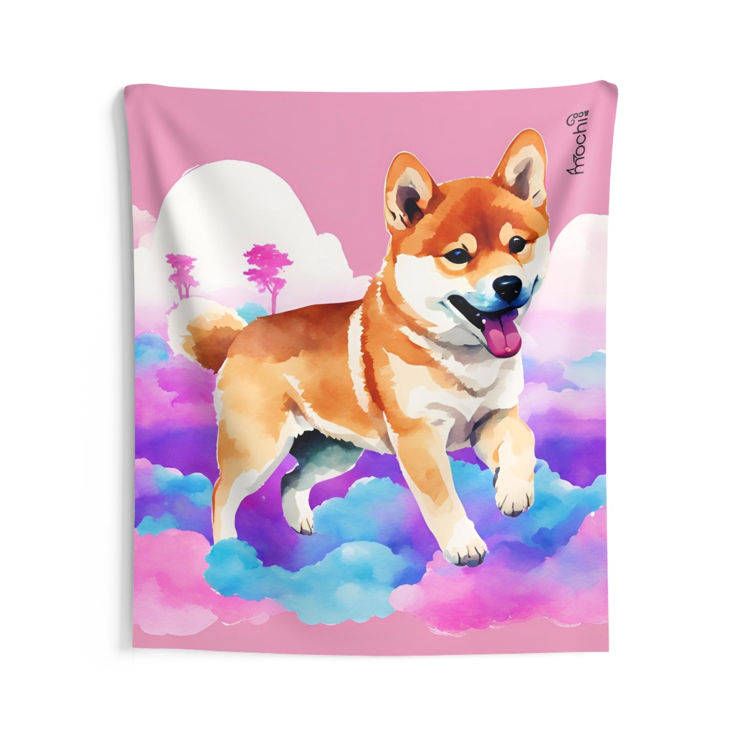 Shiba Vaporwave 3 Indoor Wall Tapestry