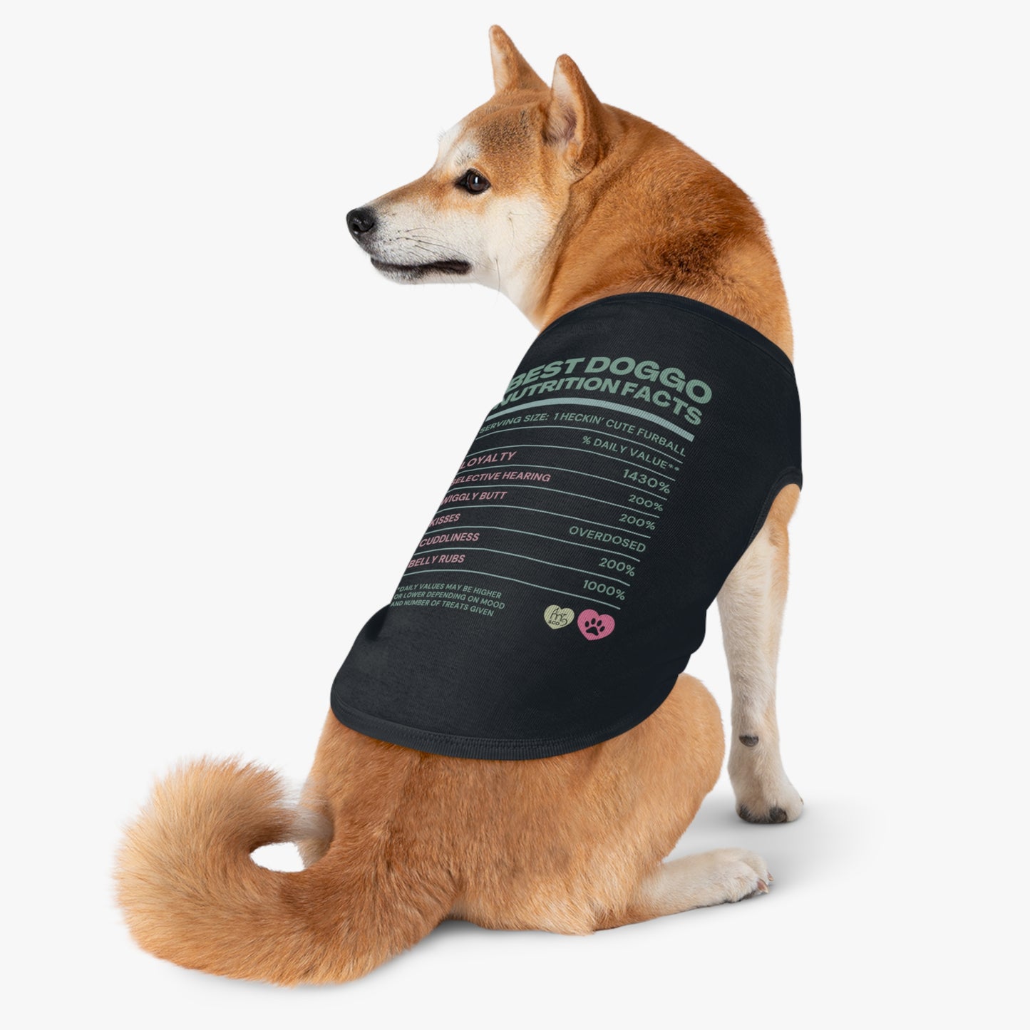 Best Doggo Nutrition Facts Pet Tank Top - White and Pink