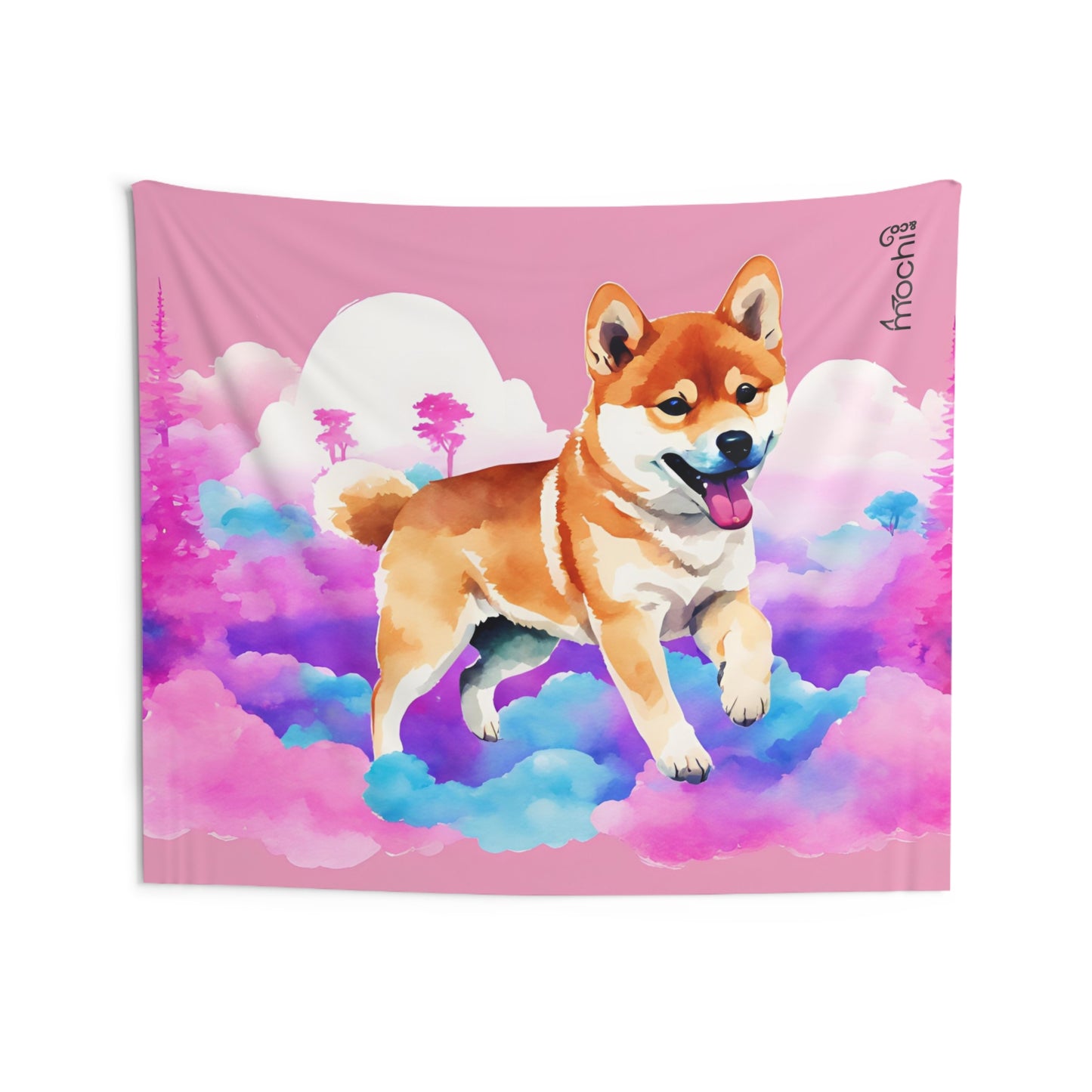 Shiba Vaporwave 3 Indoor Wall Tapestry