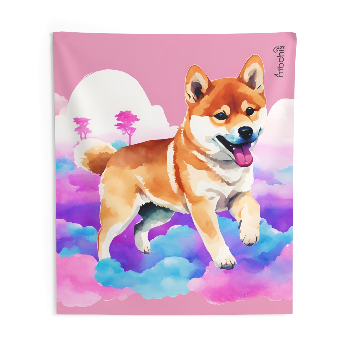Shiba Vaporwave 3 Indoor Wall Tapestry