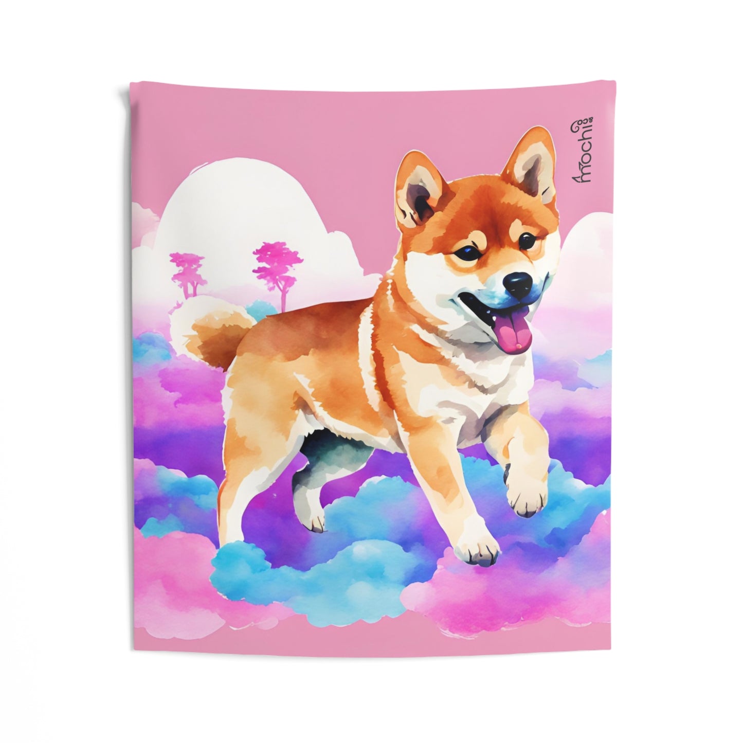 Shiba Vaporwave 3 Indoor Wall Tapestry