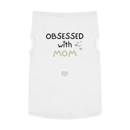 Obsessed with Mom Pet Tank Top - White and Pink