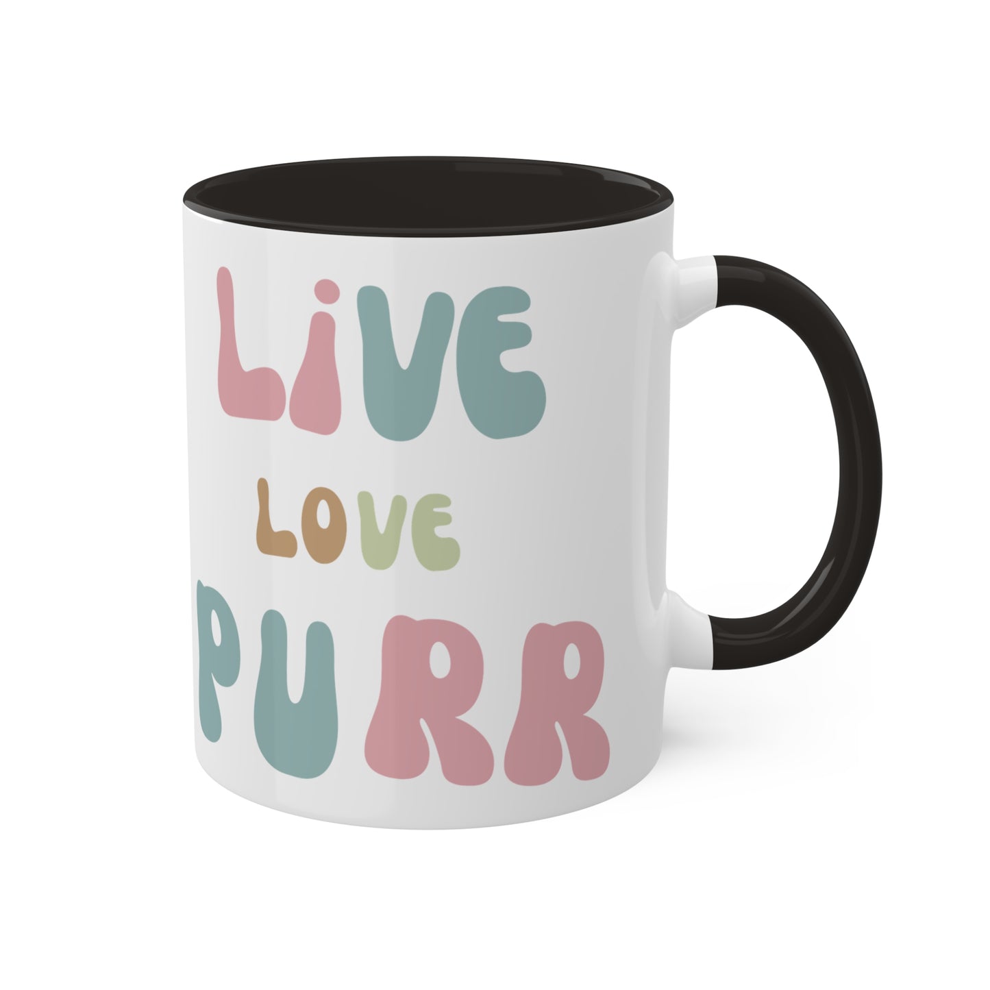 Live Love Purr Colorful Mugs, 11oz