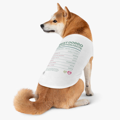 Best Doggo Nutrition Facts Pet Tank Top - White and Pink