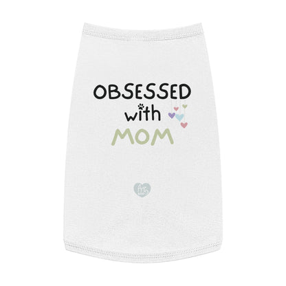 Obsessed with Mom Pet Tank Top - White and Pink