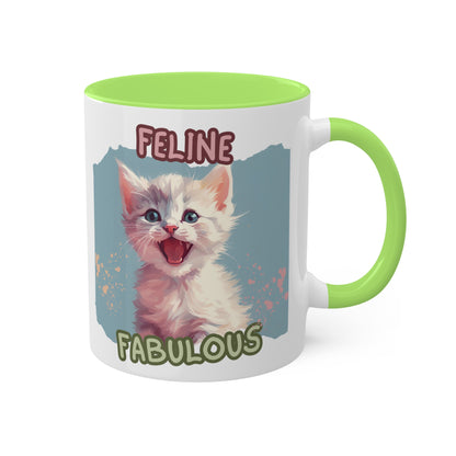 Feline Fabulous Colorful Mugs, 11oz