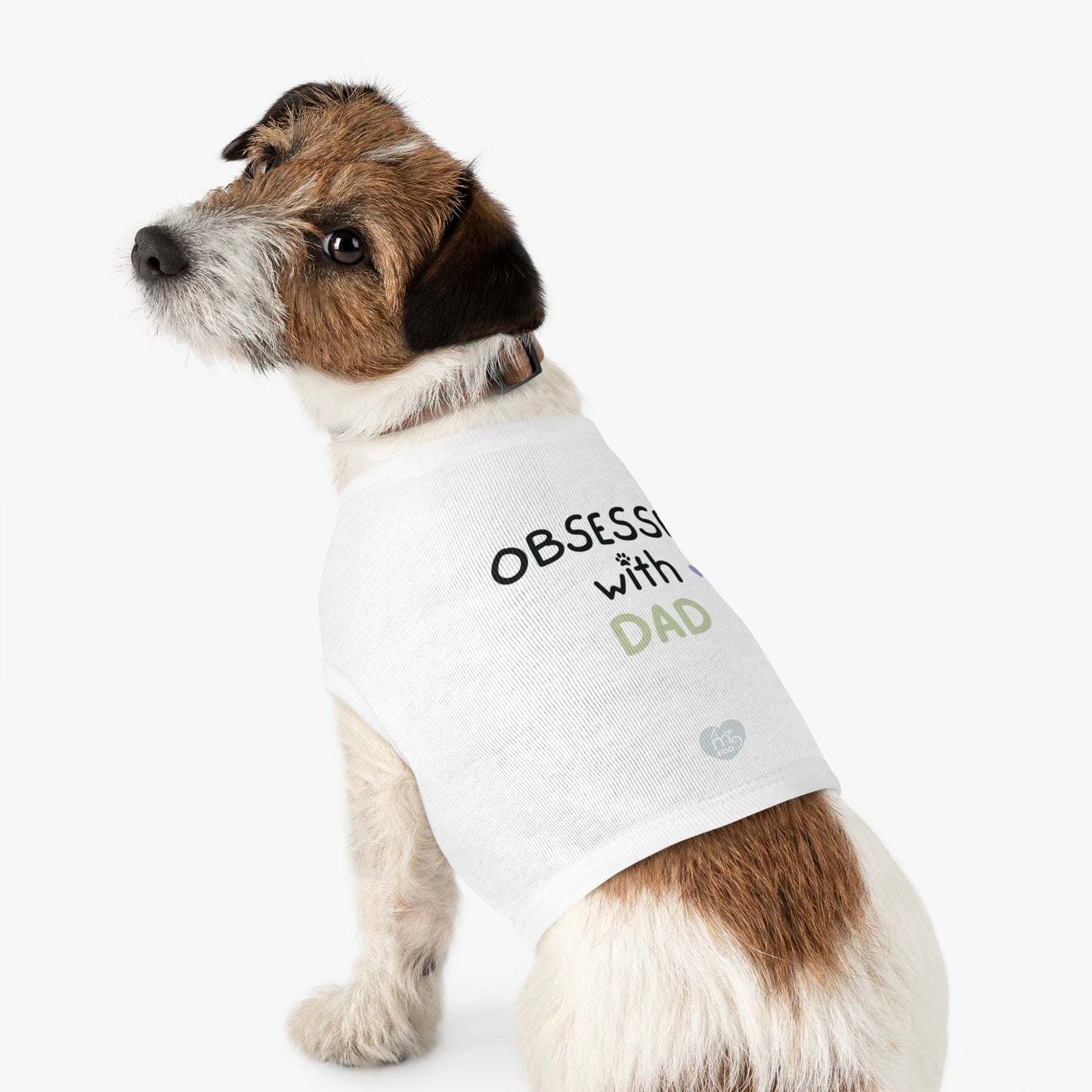 Obsessed with Dad Pet Tank Top - White and Pink