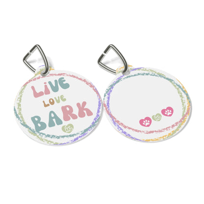 Personalized Live Love Bark Dog Pet Tag