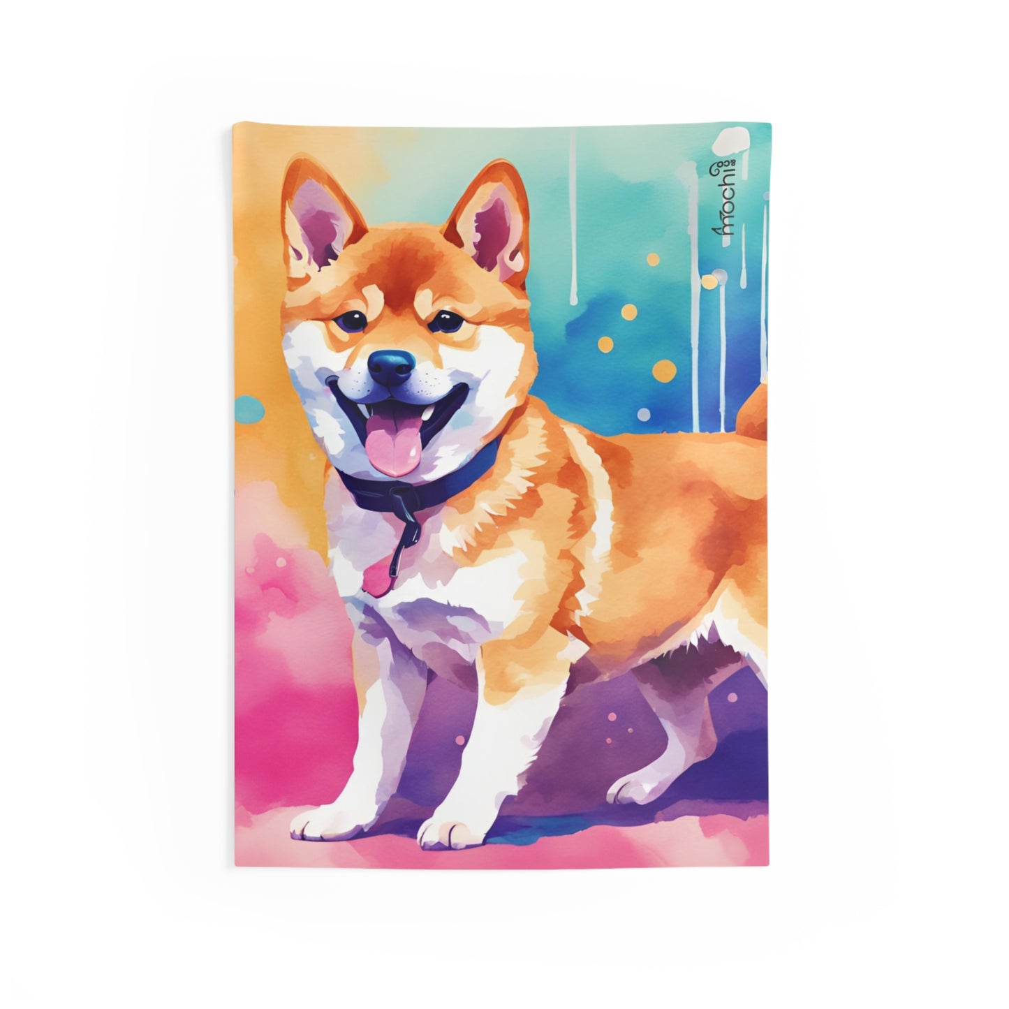 Shiba Vaporwave 2 Indoor Wall Tapestry