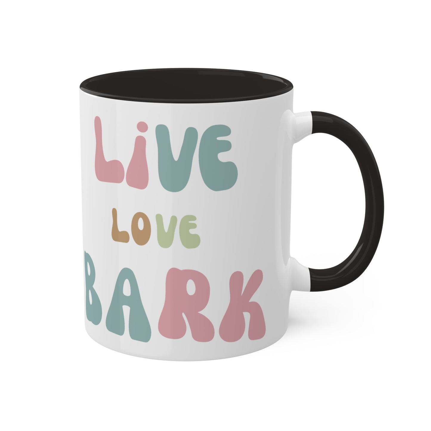 Live Love Bark Colorful Mugs, 11oz