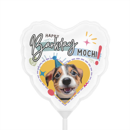 Dog Barkday Personalized Birthday Balloons (Round and Heart-shaped), 6"