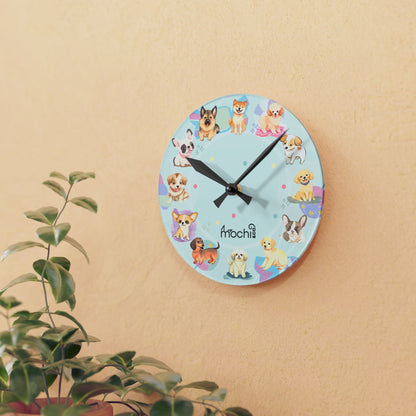 Adorable Dogs Acrylic Wall Clock