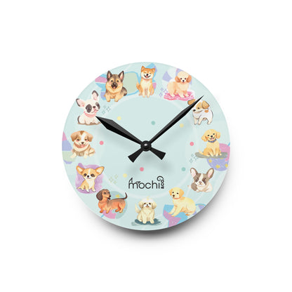 Adorable Dogs Acrylic Wall Clock