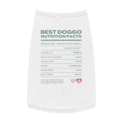 Best Doggo Nutrition Facts Pet Tank Top - White and Pink