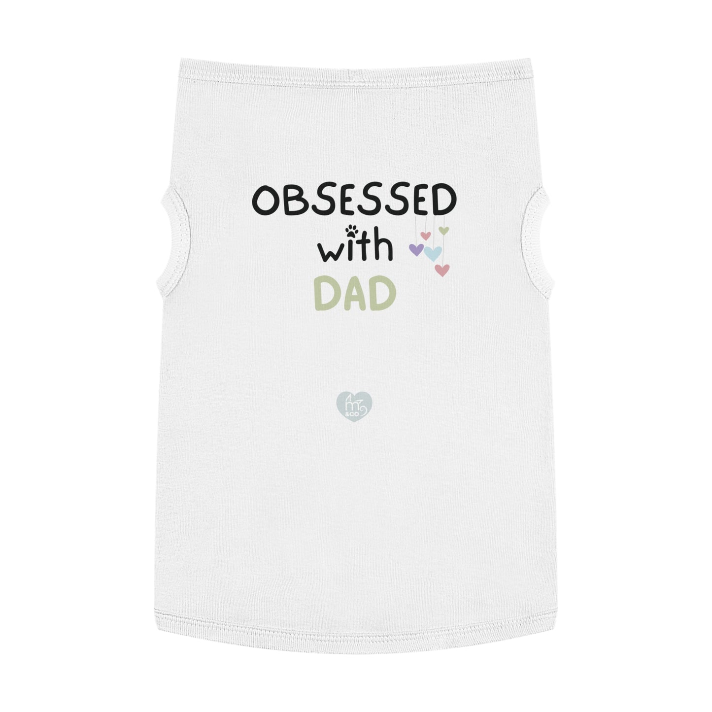 Obsessed with Dad Pet Tank Top - White and Pink