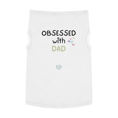 Obsessed with Dad Pet Tank Top - White and Pink