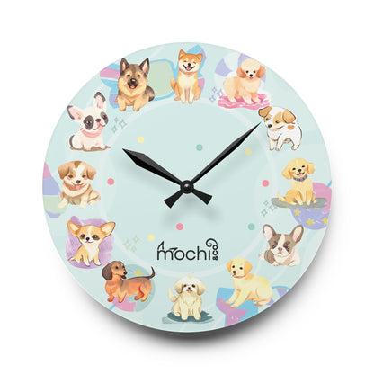 Adorable Dogs Acrylic Wall Clock