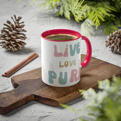 Live Love Purr Colorful Mugs, 11oz