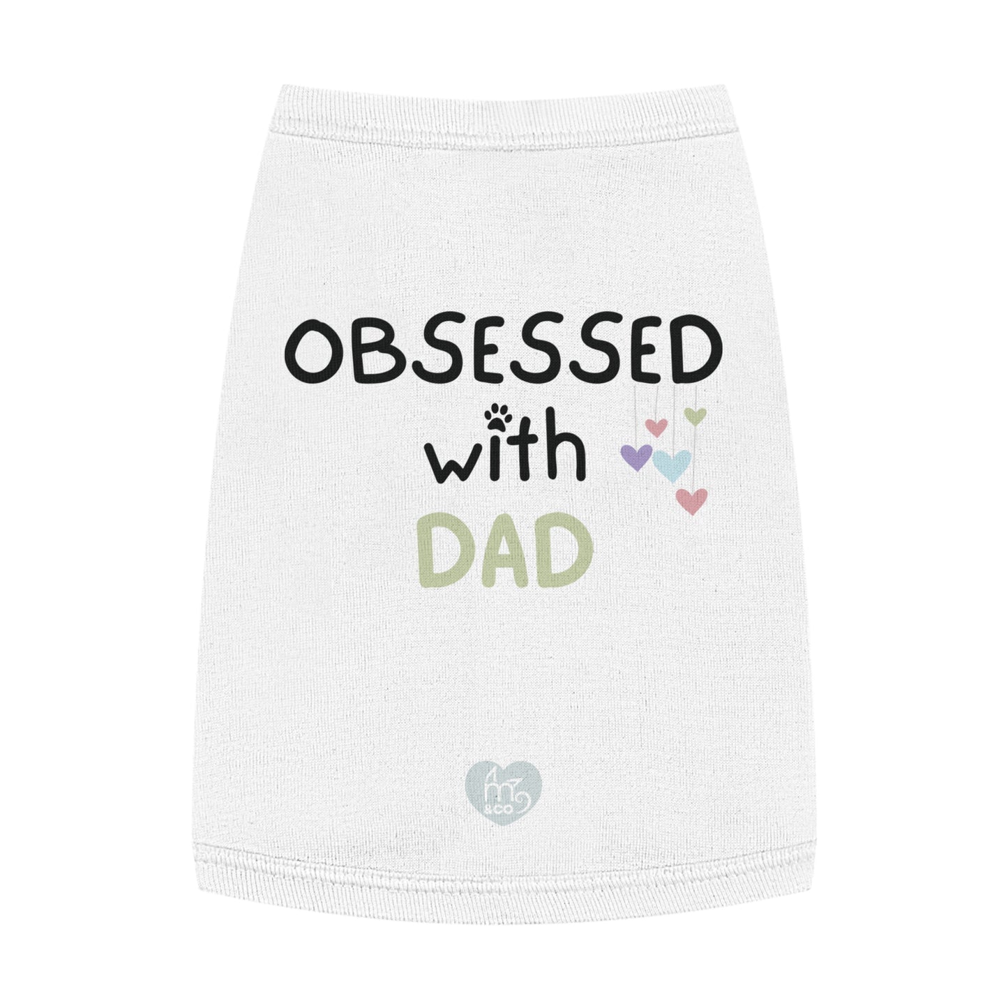 Obsessed with Dad Pet Tank Top - White and Pink