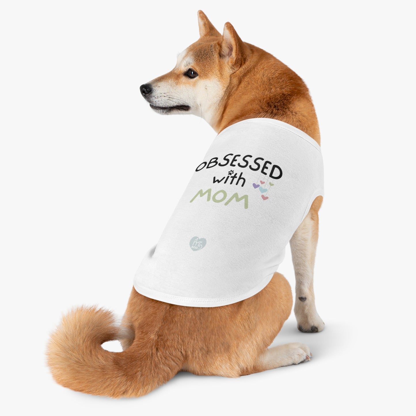 Obsessed with Mom Pet Tank Top - White and Pink