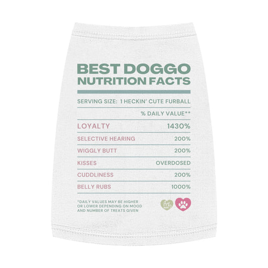 Best Doggo Nutrition Facts Pet Tank Top - White and Pink