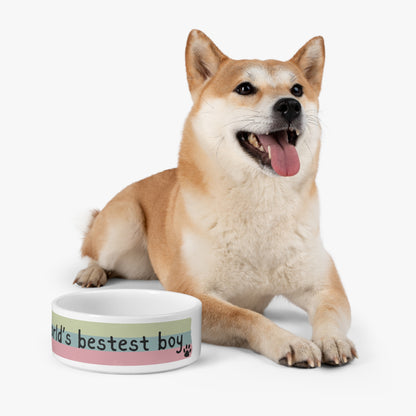 Premium Ceramic Pet Bowl - World's Bestest Boy