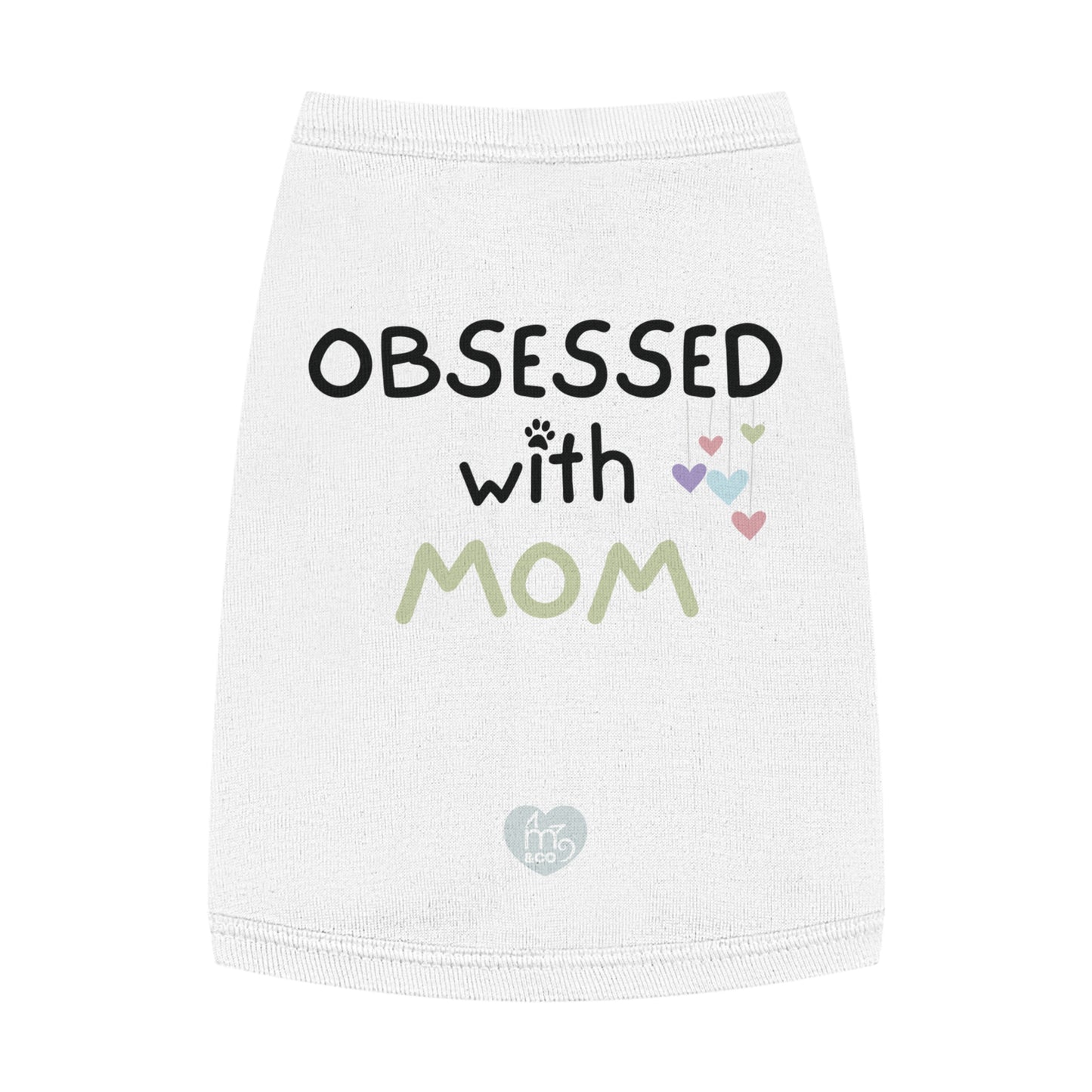 Obsessed with Mom Pet Tank Top - White and Pink