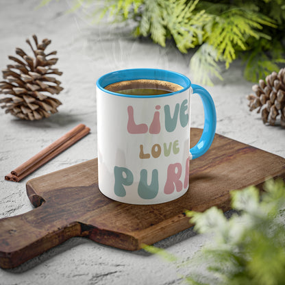 Live Love Purr Colorful Mugs, 11oz