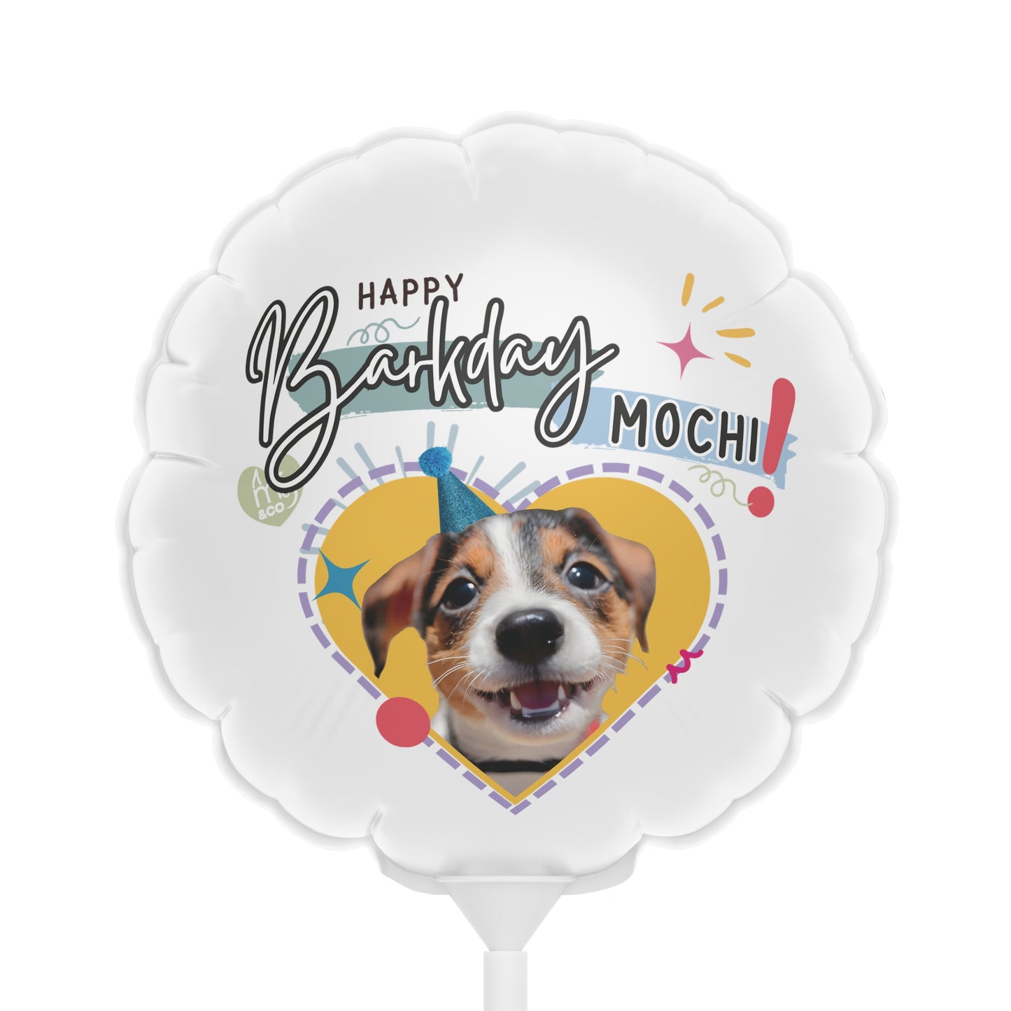 Dog Barkday Personalized Birthday Balloons (Round and Heart-shaped), 6"