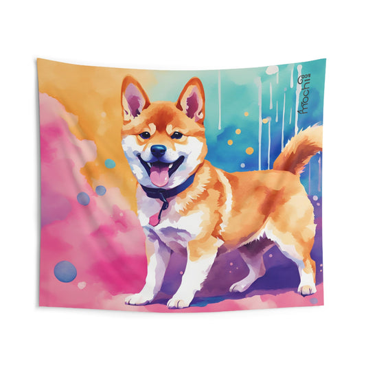 Shiba Vaporwave 2 Indoor Wall Tapestry