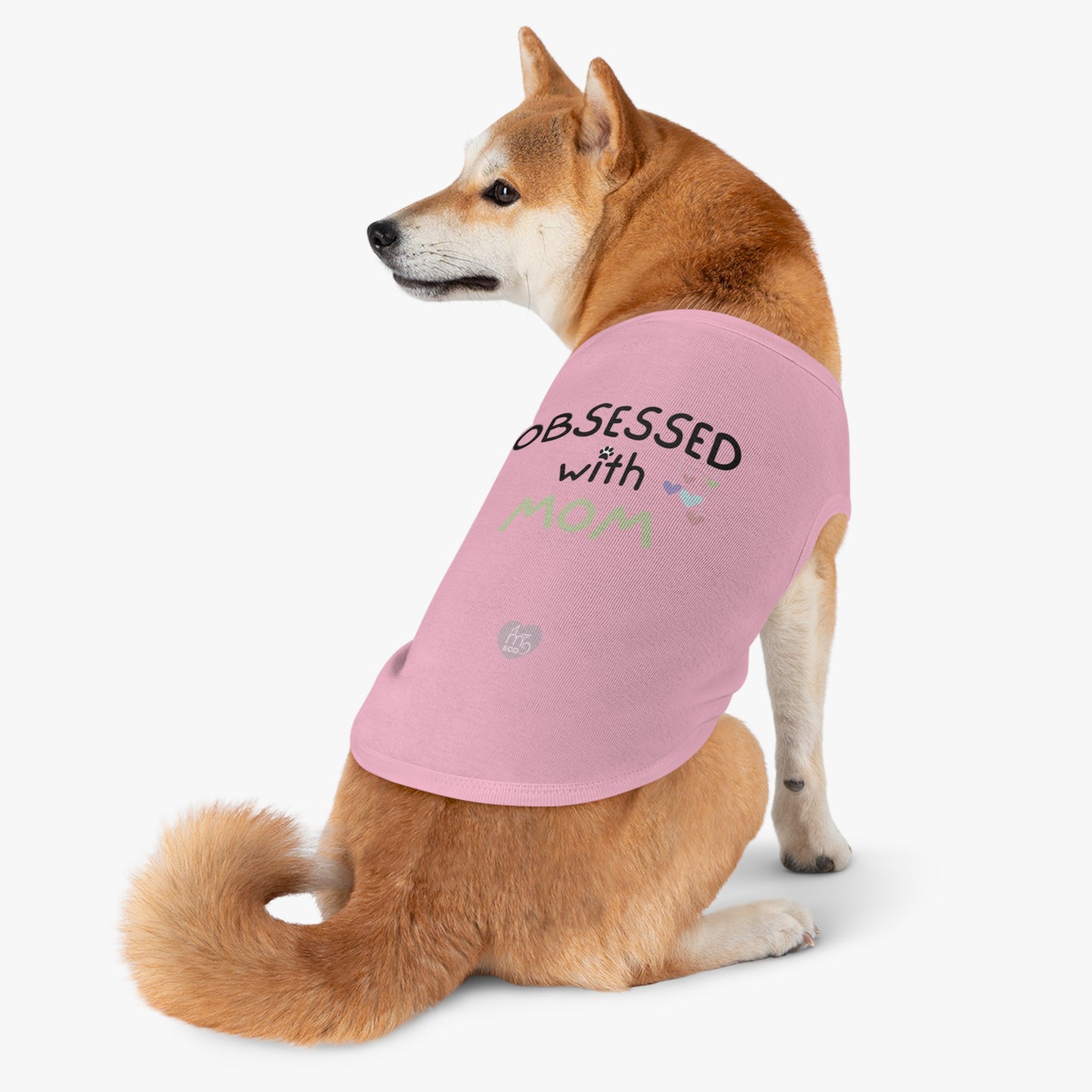 Obsessed with Mom Pet Tank Top - White and Pink