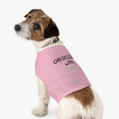 Obsessed with Dad Pet Tank Top - White and Pink