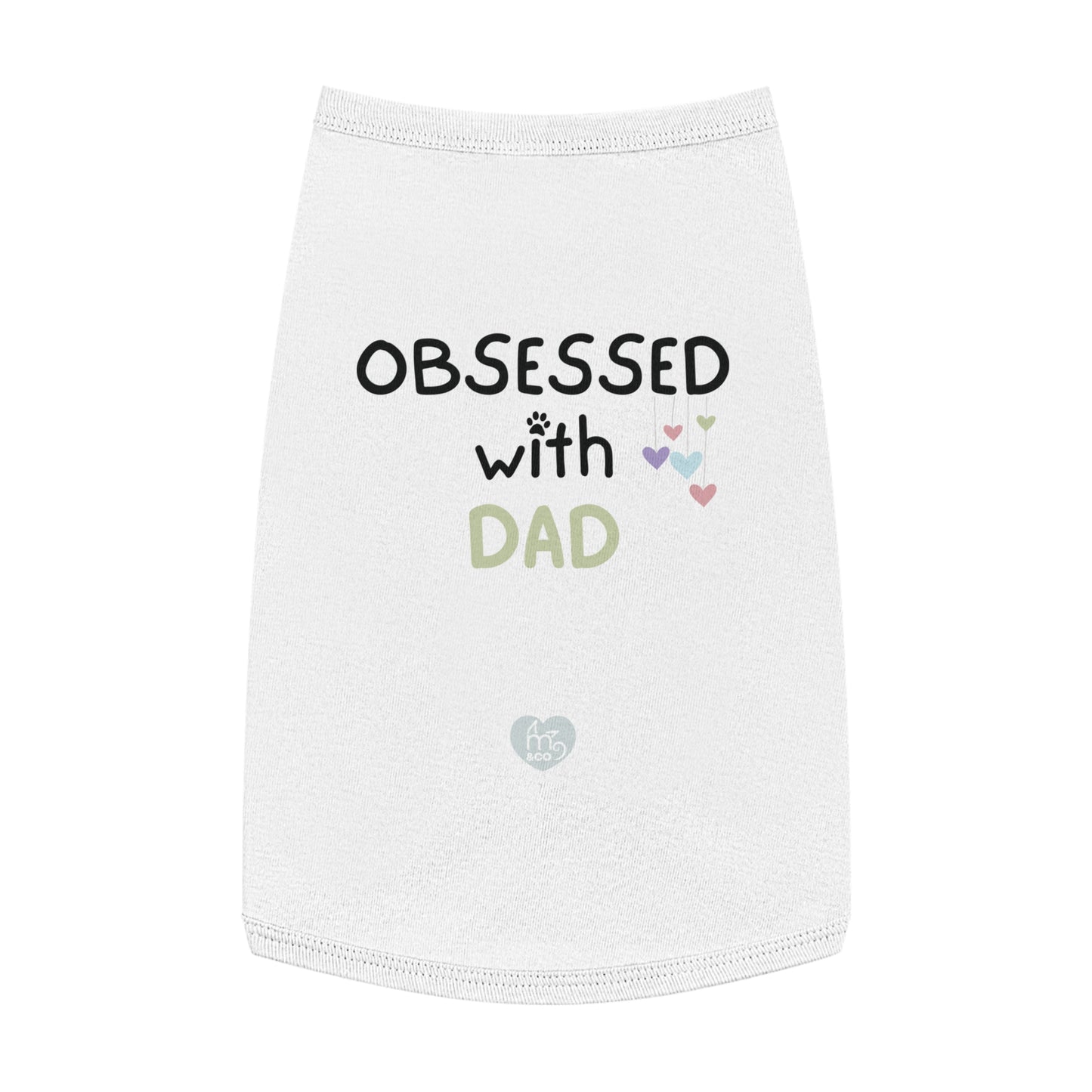 Obsessed with Dad Pet Tank Top - White and Pink