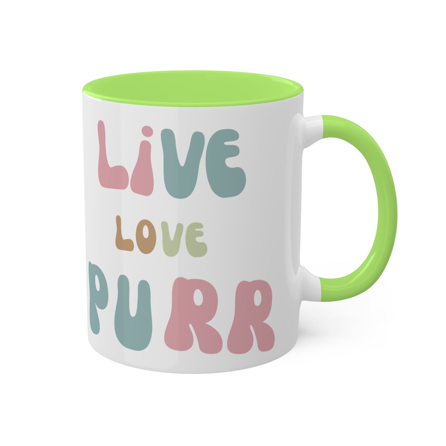 Live Love Purr Colorful Mugs, 11oz