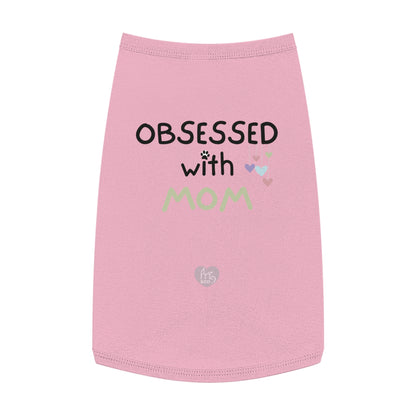 Obsessed with Mom Pet Tank Top - White and Pink