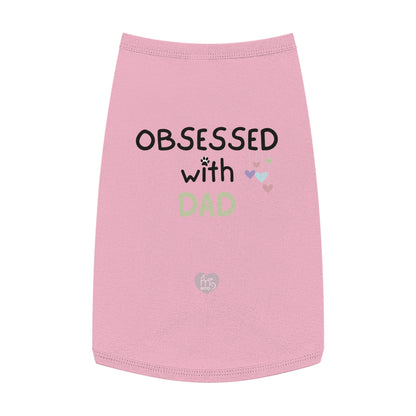 Obsessed with Dad Pet Tank Top - White and Pink