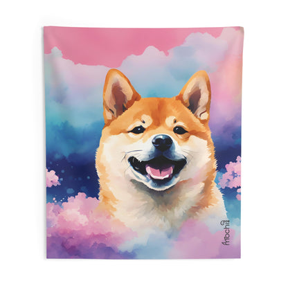 Shiba Vaporwave 1 Indoor Wall Tapestry