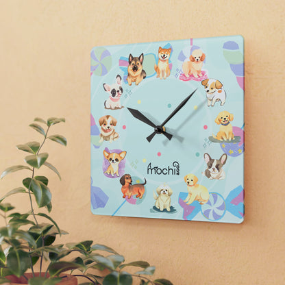 Adorable Dogs Acrylic Wall Clock