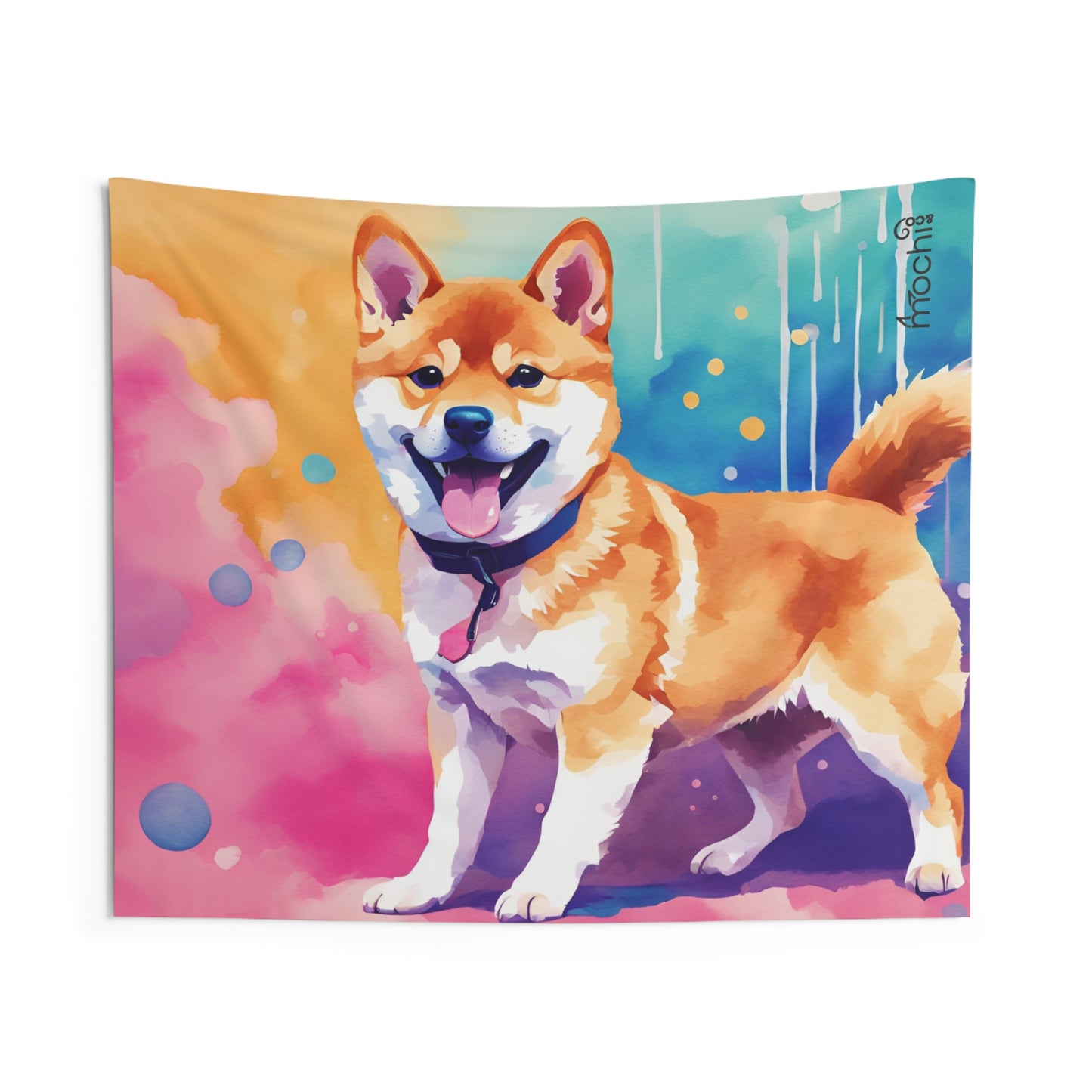 Shiba Vaporwave 2 Indoor Wall Tapestry