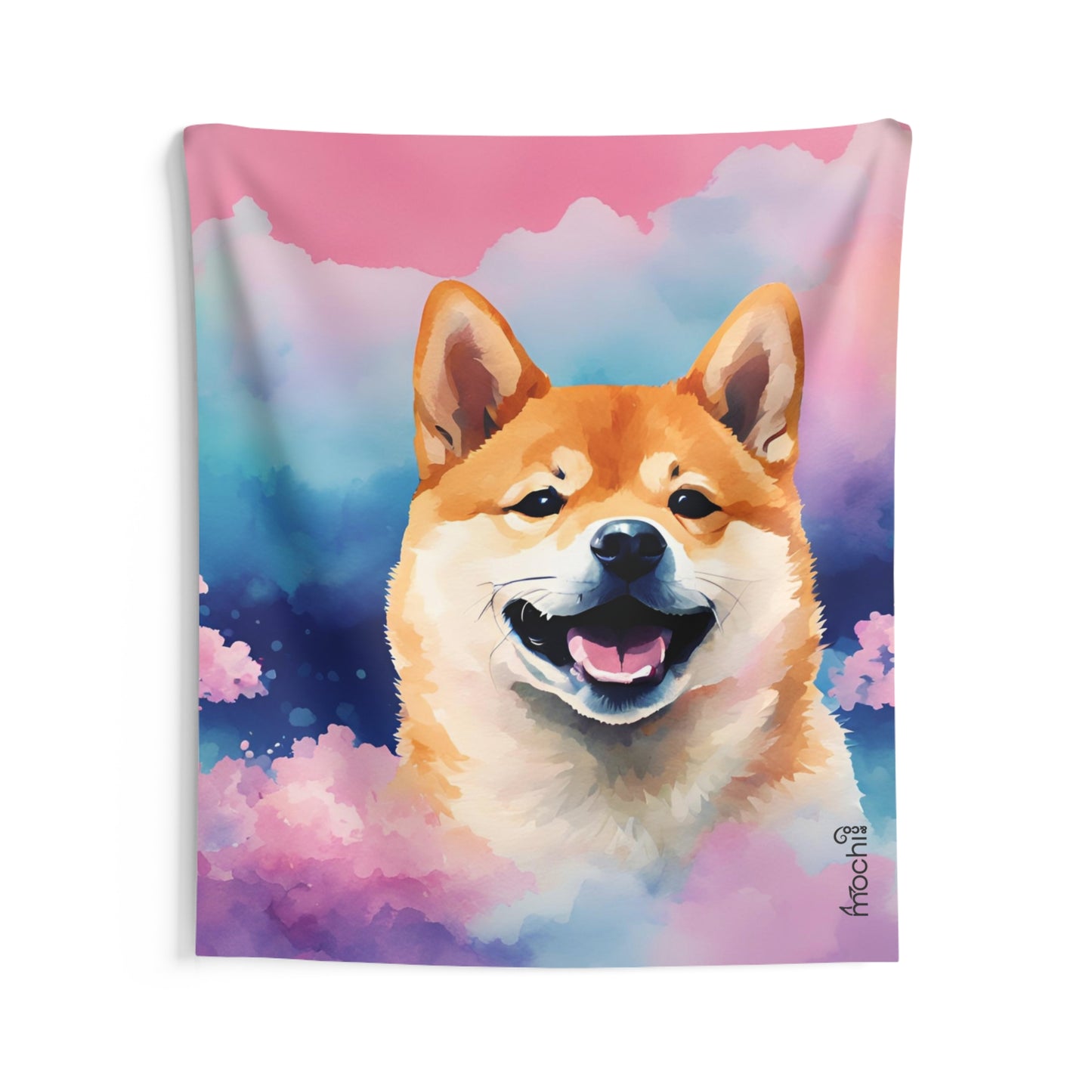 Shiba Vaporwave 1 Indoor Wall Tapestry