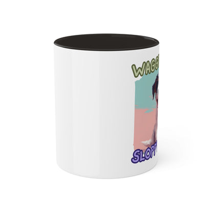 Wagging Tails Sloppy Kisses Colorful Mugs, 11oz