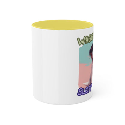 Wagging Tails Sloppy Kisses Colorful Mugs, 11oz