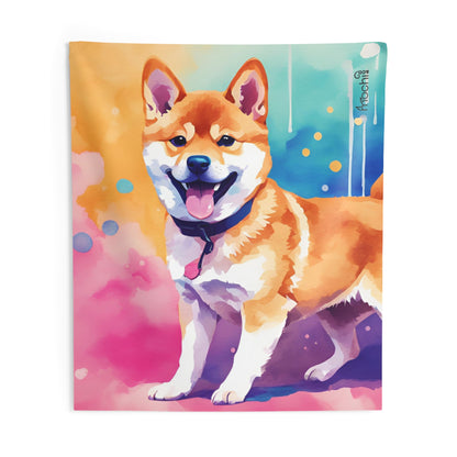 Shiba Vaporwave 2 Indoor Wall Tapestry