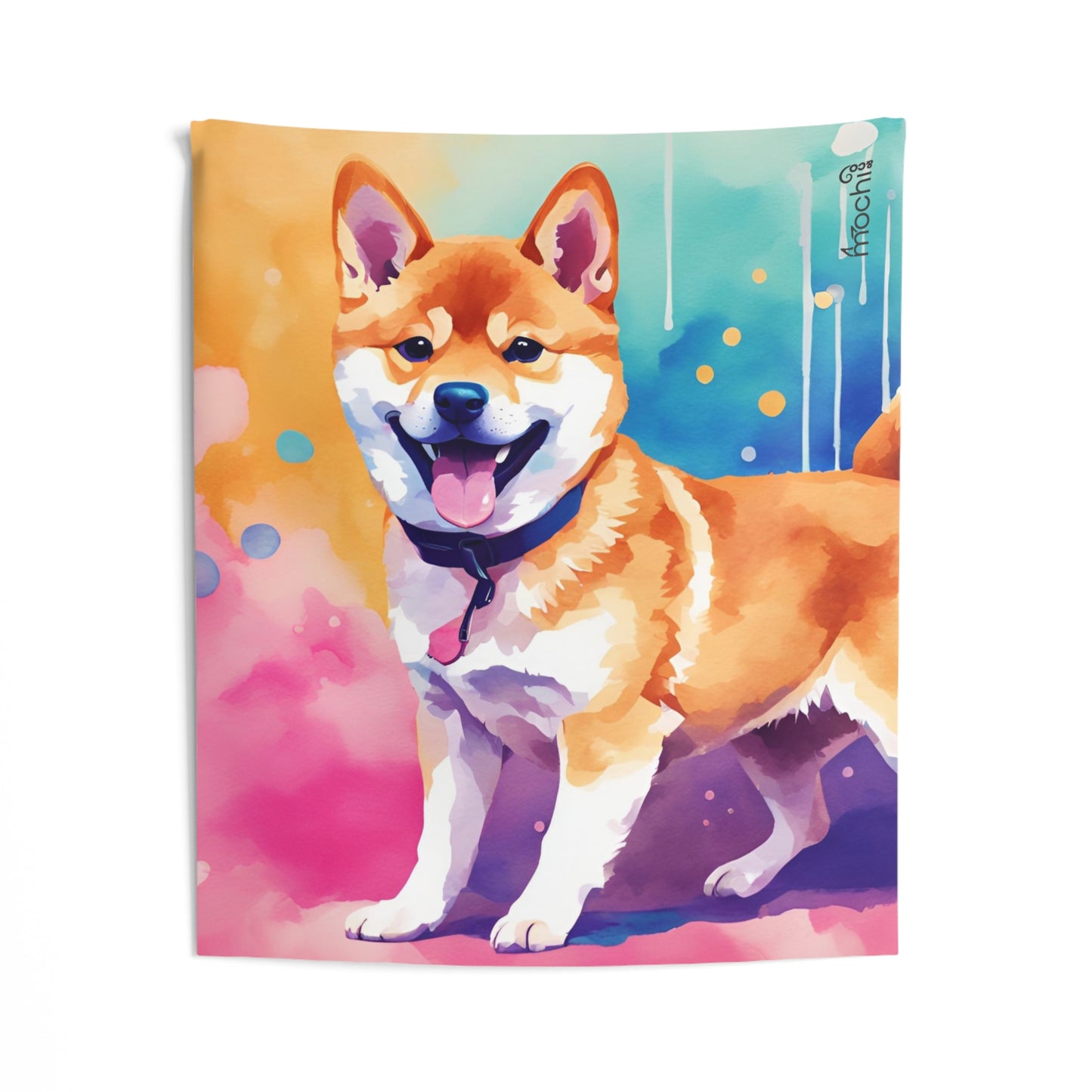 Shiba Vaporwave 2 Indoor Wall Tapestry