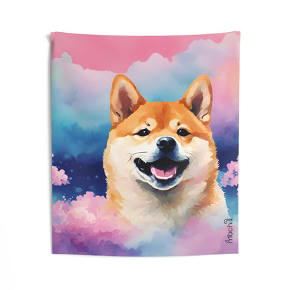 Shiba Vaporwave 1 Indoor Wall Tapestry