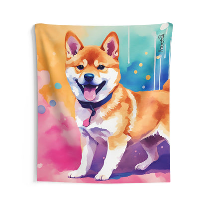 Shiba Vaporwave 2 Indoor Wall Tapestry