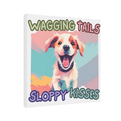 Wagging Tails Sloppy Kisses 2 Canvas Wall Art Tile